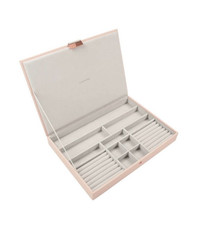 Supersize 3-Set Juwelen Sieraden Doos Blush & Grey Velvet