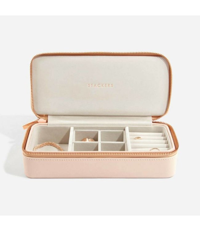 Large Travel Box Set in Blush & Grey Velvet