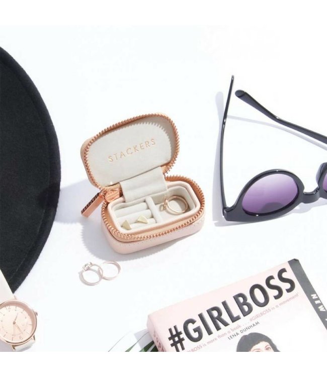 Large Travel Box Set in Blush & Grey Velvet