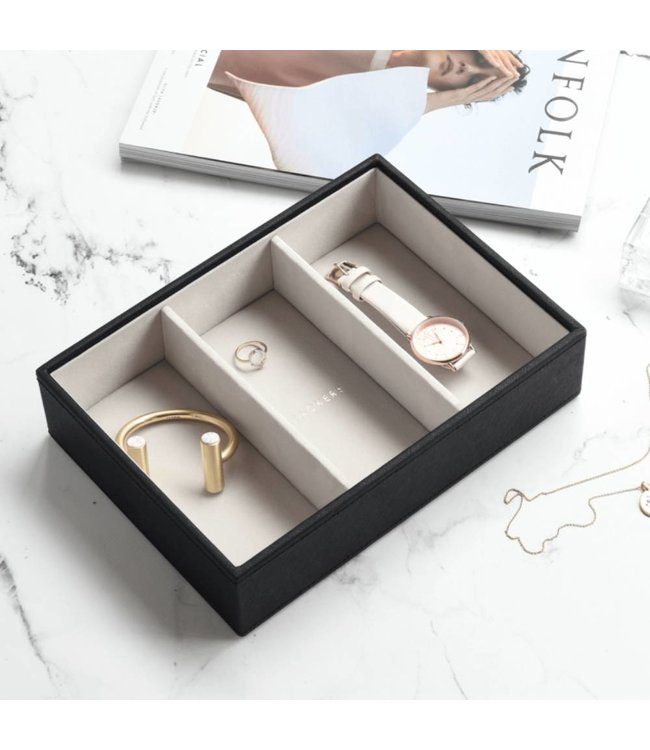 Classic 3-Section Box en Noir & Gris