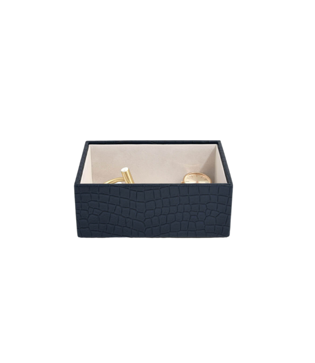 Mini Open Box Croc Navy & Grey Velvet
