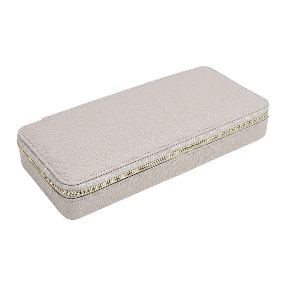 STACKERS "Sleek" Travel Box in Taupe & Grey Velvet STACKERS BOX