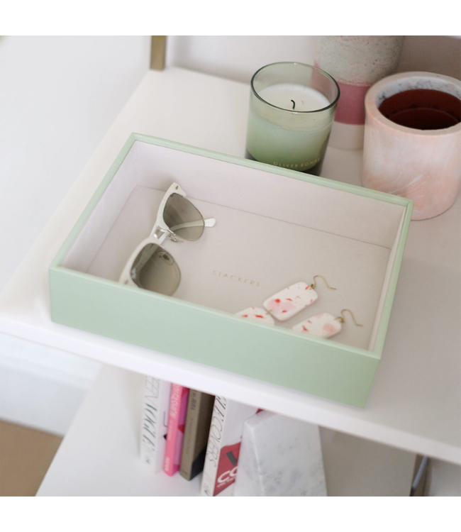 Classic Open Box Sage Green & Grey Velvet