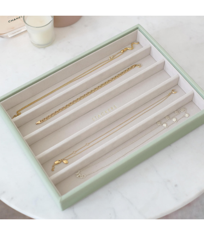 Classic 5-Section Box Sage Green & Grey Velvet