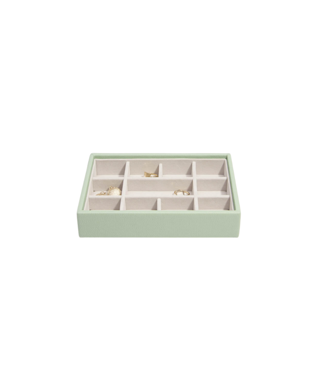 Mini 11-Section Box Sage Green & Grey Velvet