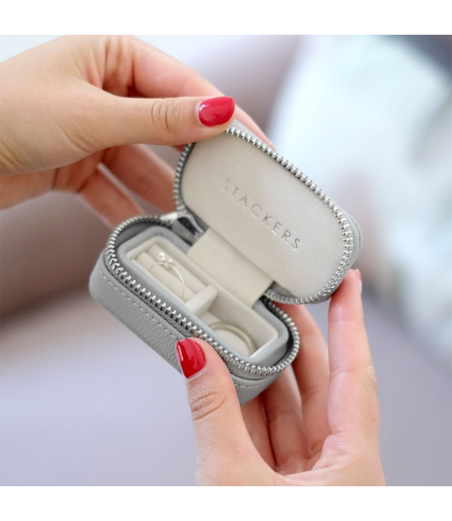 Small Travel Box Pebble Grey & Grey Velvet