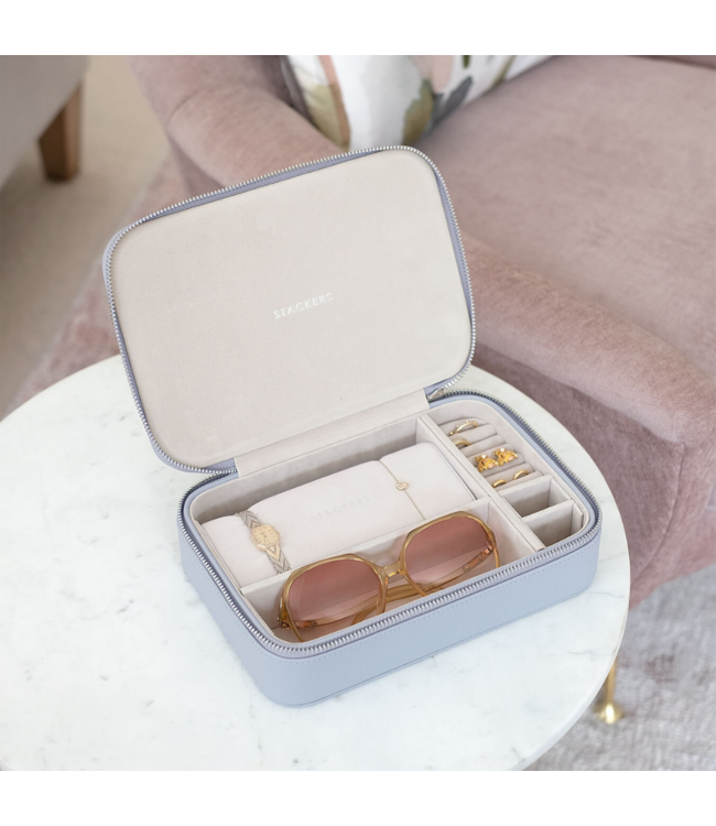 XL Travel Box Lavender & Grey Velvet