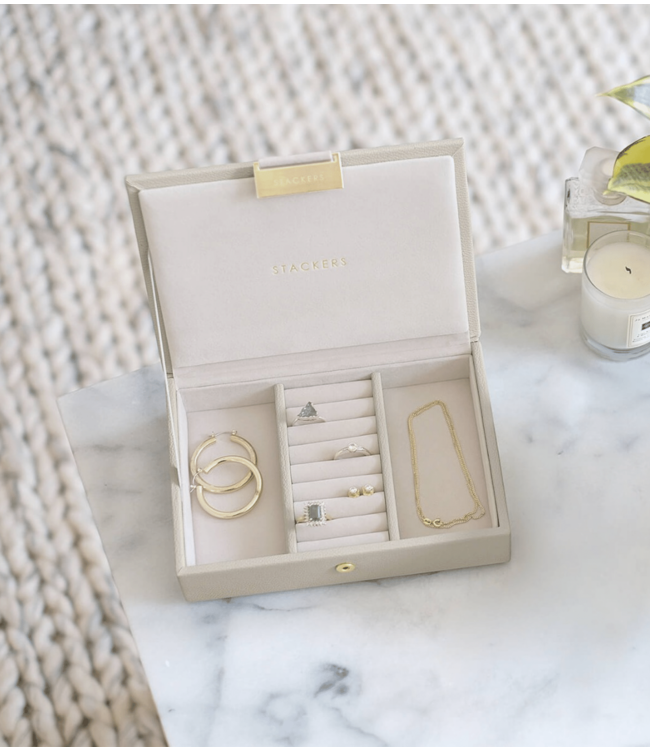 Mini Top Box - Oatmeal & Grey Velvet