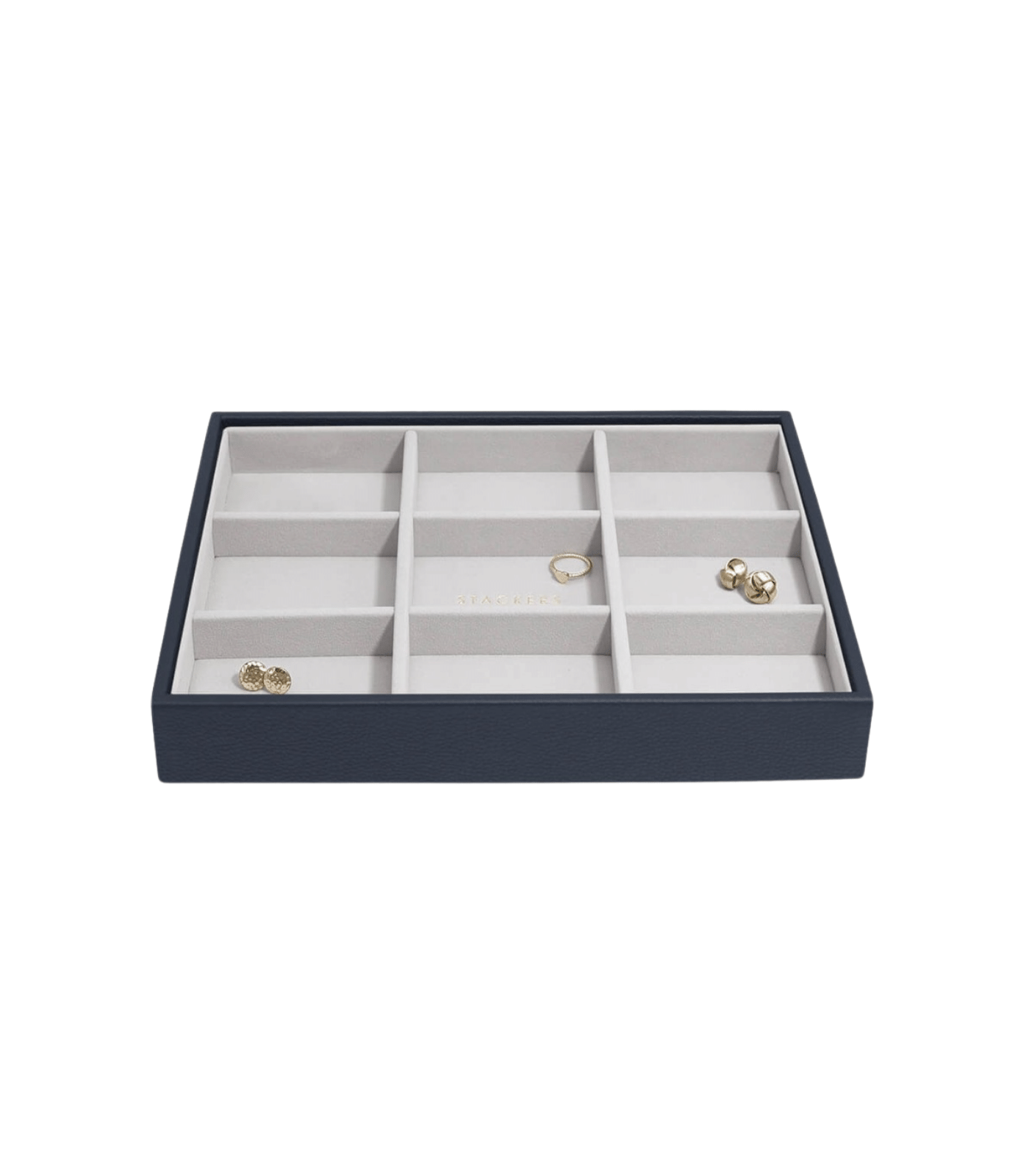 Classic 9-Section Box / Navy Blue & Grey-1