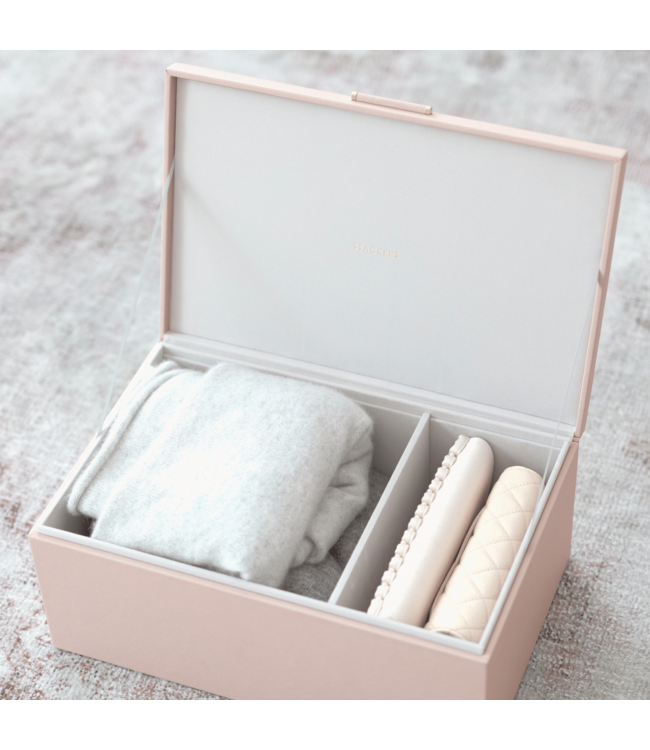 Home Storage Box Medium / Blush & Grey Velvet