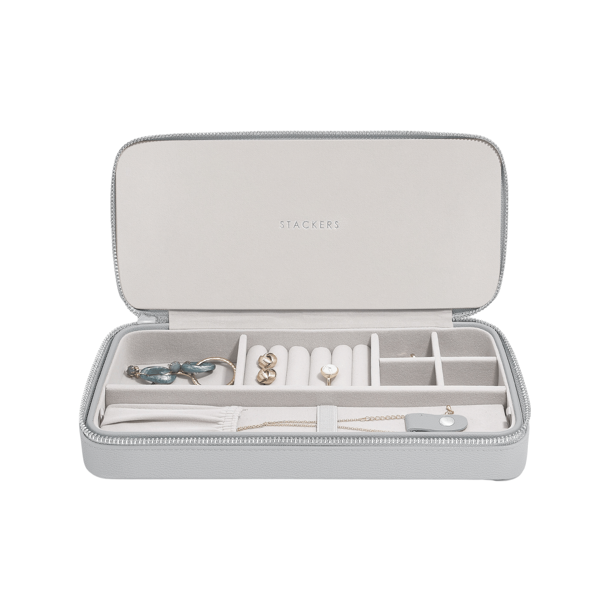 STACKERS Travel Box "Sleek" Blush & Grey Velvet STACKERS BOX