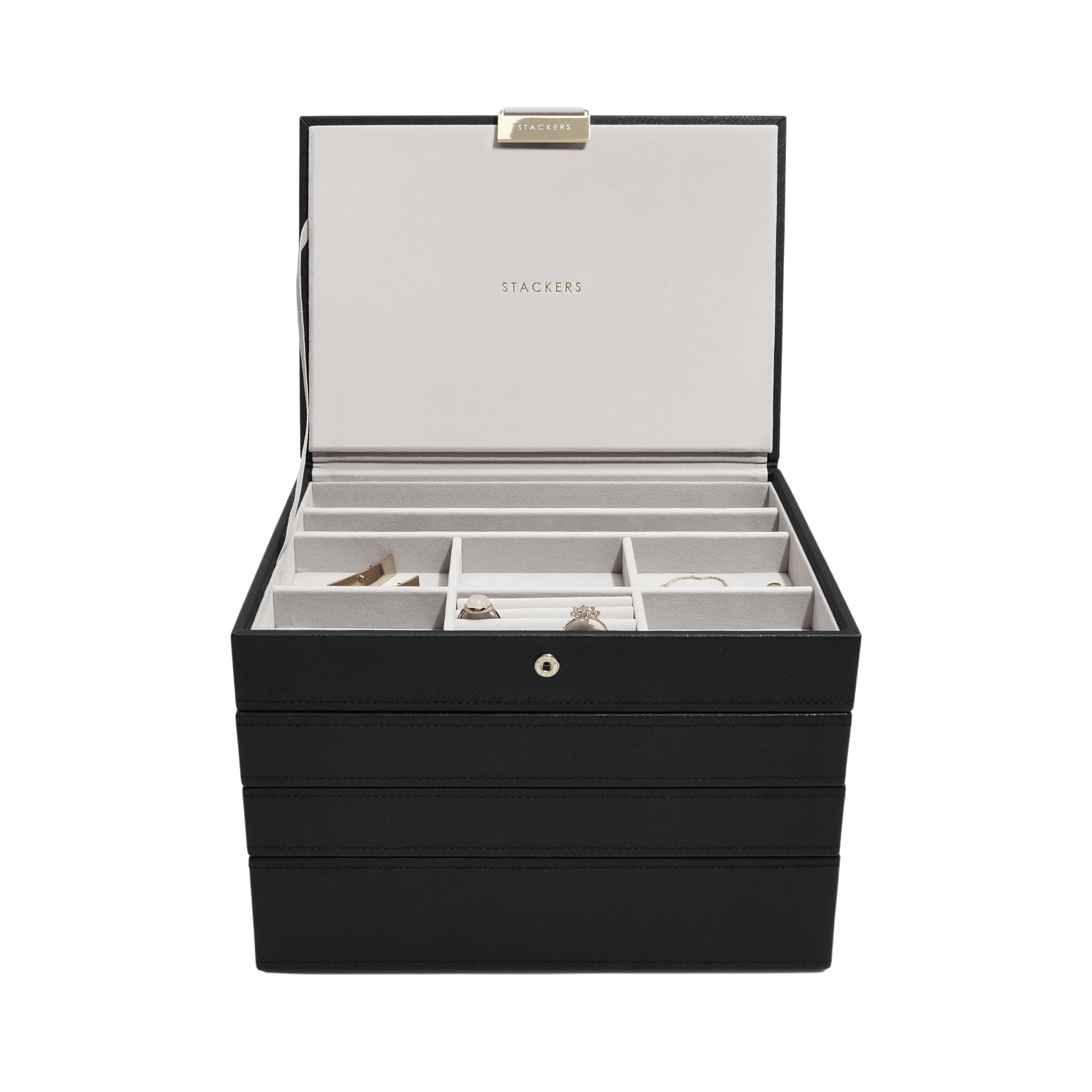 STACKERS Classic Jewelry Box 4-Set in Black - STACKERS BOX