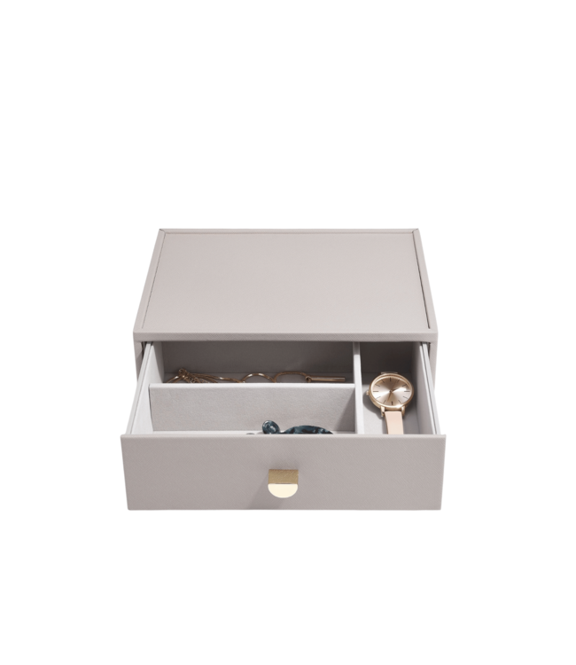 Classic Drawer 2-Set / Taupe & Grey Velvet