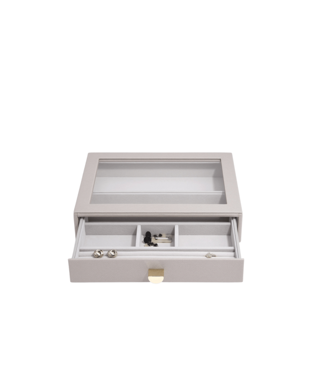 Classic Drawer 2-Set / Taupe & Grey Velvet