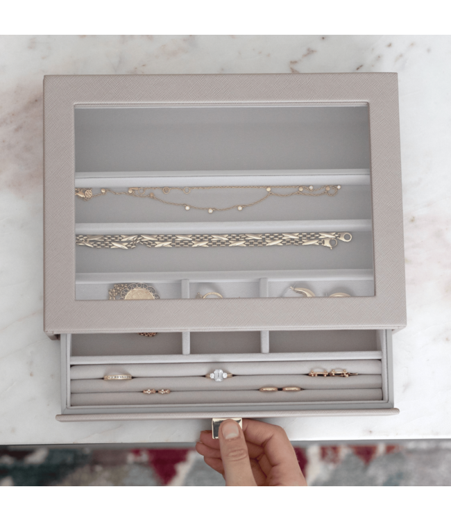 Classic Drawer Top / Taupe & Grey