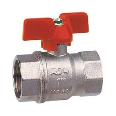 RIV messing verchroomde kogelafsluiter type 4174, 2x binnendraad