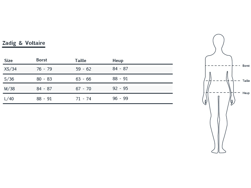 Maattabel Zadig & Voltaire