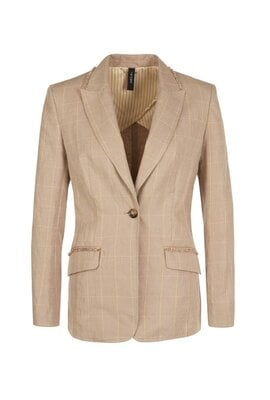 Marc Cain Camel Plaid Blazer