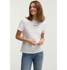 Denham Denham White T-shirt Camellia Graphic