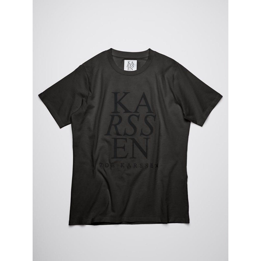 Zoe Karssen Washed Black Holly ZK Logo Regulair Fit Tee ZK-W-20005-F11-00000