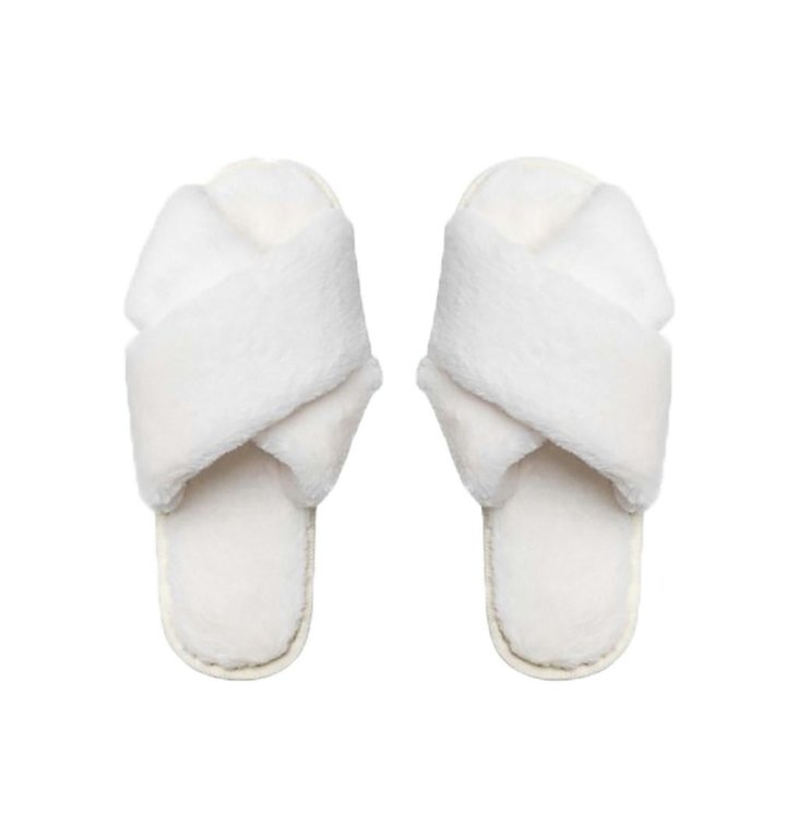 AMERICANDREAMS AMERICANDREAMS Cream White AD1023 Lou Faux Fur slippers