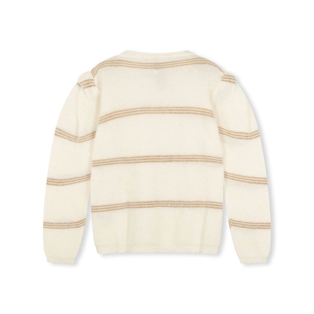 10Days Ecru lurex knit sweater stripes 20-617-2201