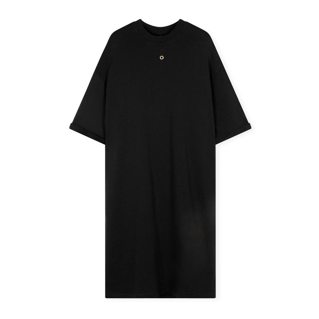 10Days Black t-shirt dress fleece 20-307-2201