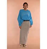 10Days Light Grey Melee long knitted skirt 20-100-2202