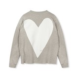 10Days Light Grey Melee sweater heart 20-810-2202