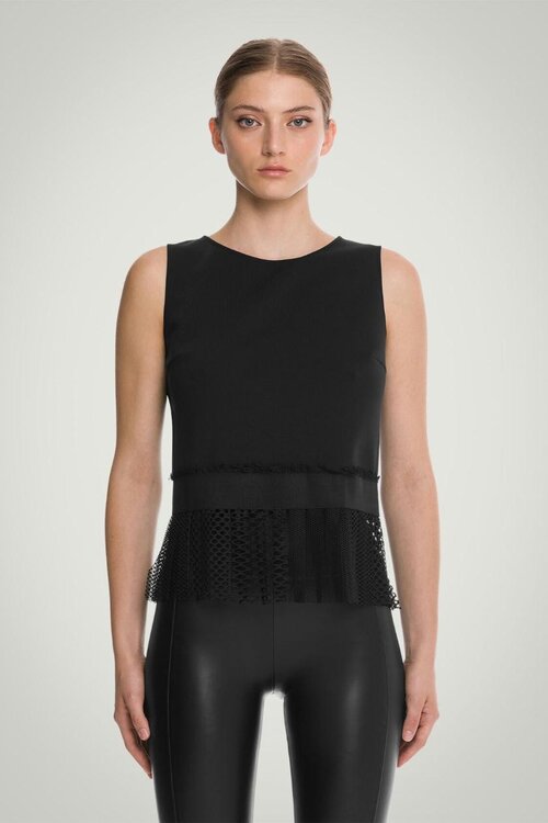 Wolford Black Fading Net Top Sleeveless