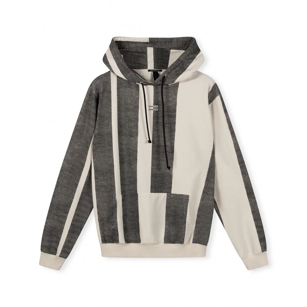 10Days Ecru hoodie block stripe 20-823-2203