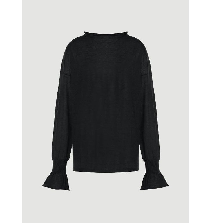 Wolford Wolford Black Cashmere Loose Top Long Sleeve 52916