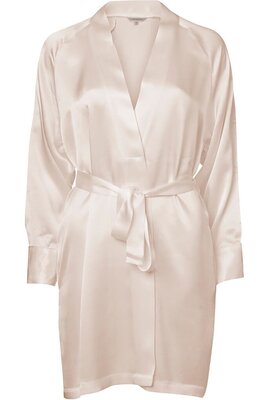 Lady Avenue Rose powder Pure Silk Short Kimono