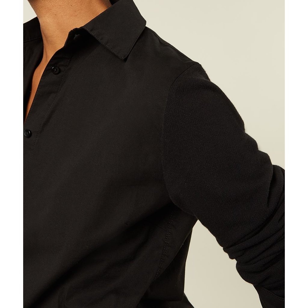 10Days Black poplin contrast shirt 20-406-2204