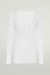 Wolford White Henley Top Long Sleeves