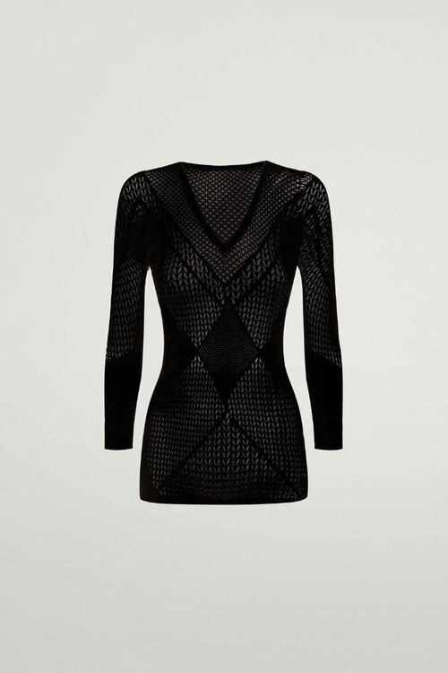 Wolford Romance Net Top Long Sleeves