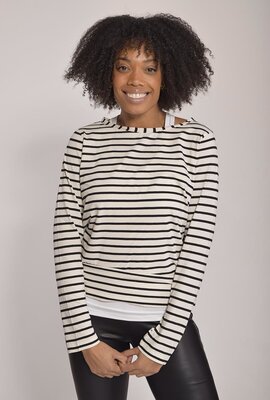 10Days white/black THE LONGSLEEVE STRIPE