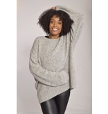 10Days Light Grey Melee soft knit oversized sweater 20-611-2204