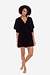 Lauren Ralph Lauren Black Crinkle Rayon Tunic