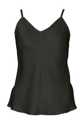 Lady Avenue Black Pure Silk Camisole