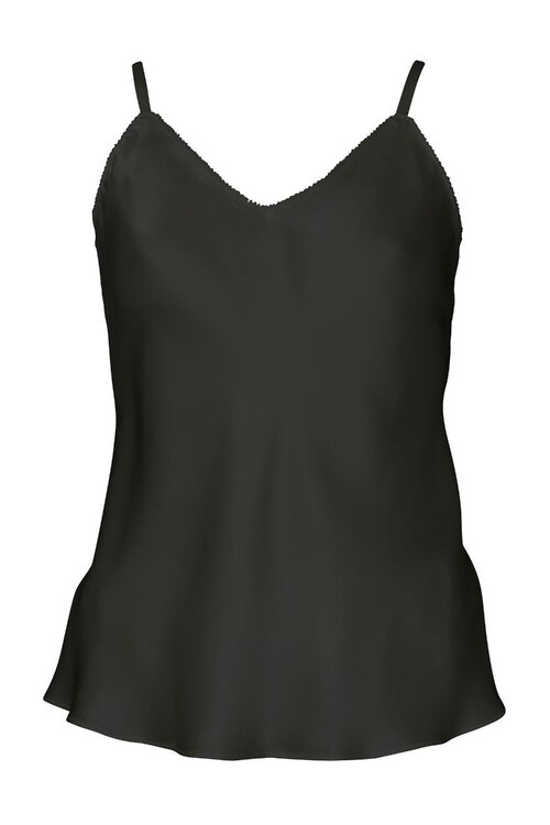 Lady Avenue Black Pure Silk Camisole