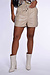 Second Female Ivory cream Matsala Leather Shorts
