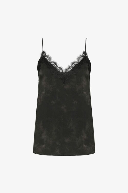 Anine Bing Black Belle Silk Camisole Tie-Dye