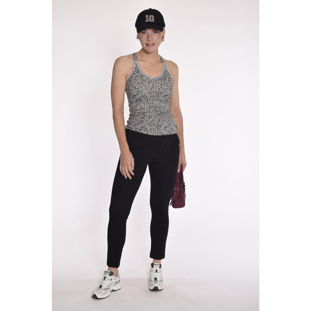 10Days Black fitted punto pants