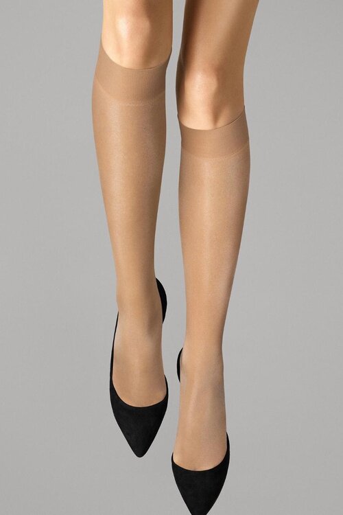 Wolford Sand Satin Touch 20 Knee Highs