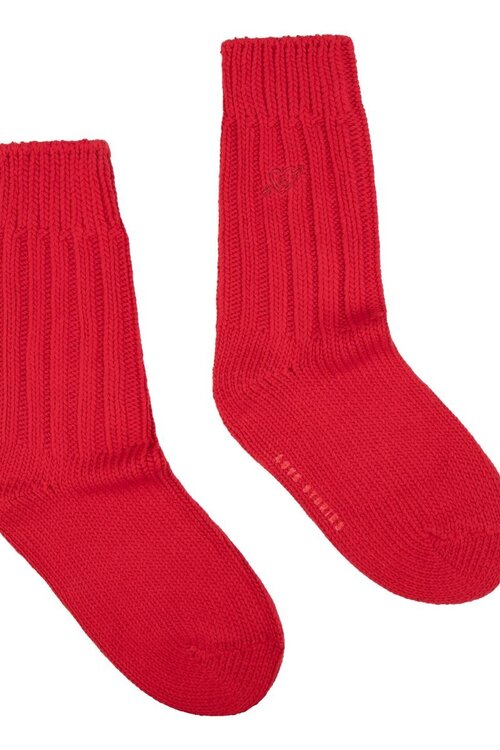 Love Stories Red Rib Socks
