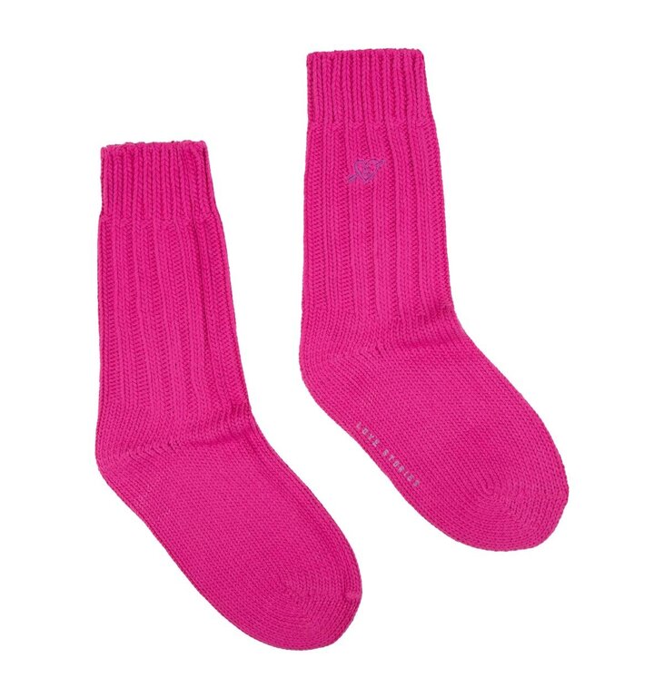 Love Stories Pink Rib Socks