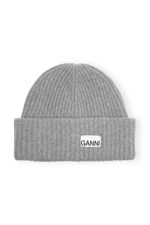 Ganni Paloma melange Wollen Rib Muts