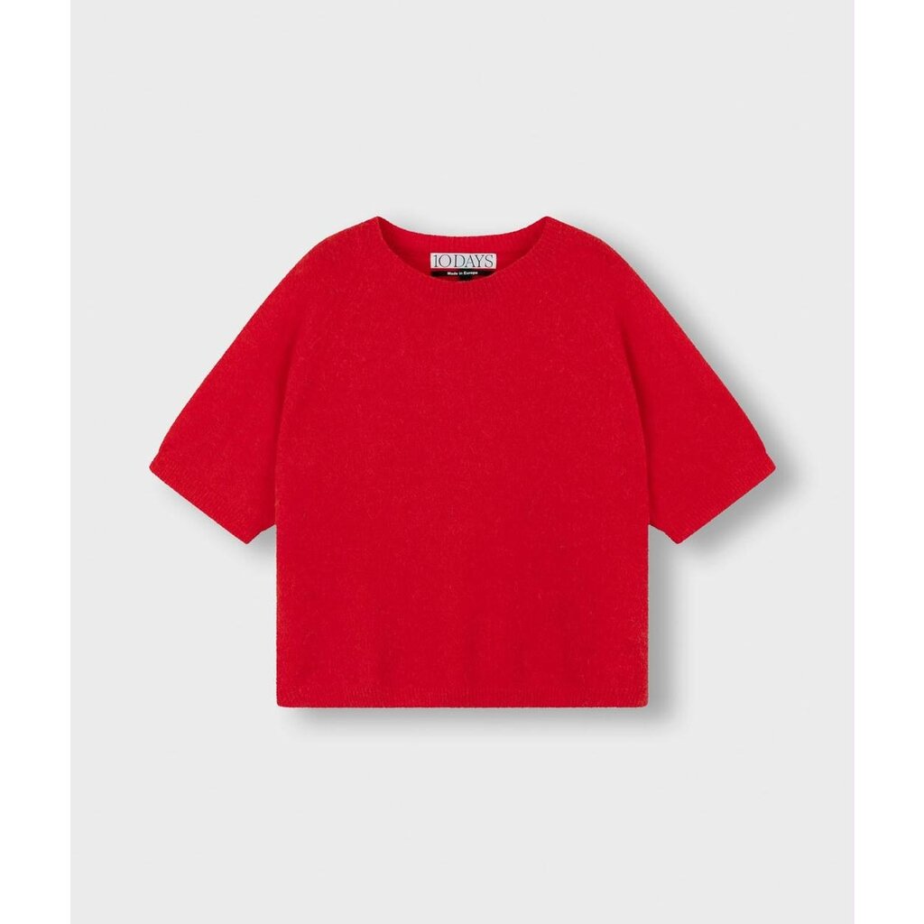 10Days Red shortsleeve sweater knit