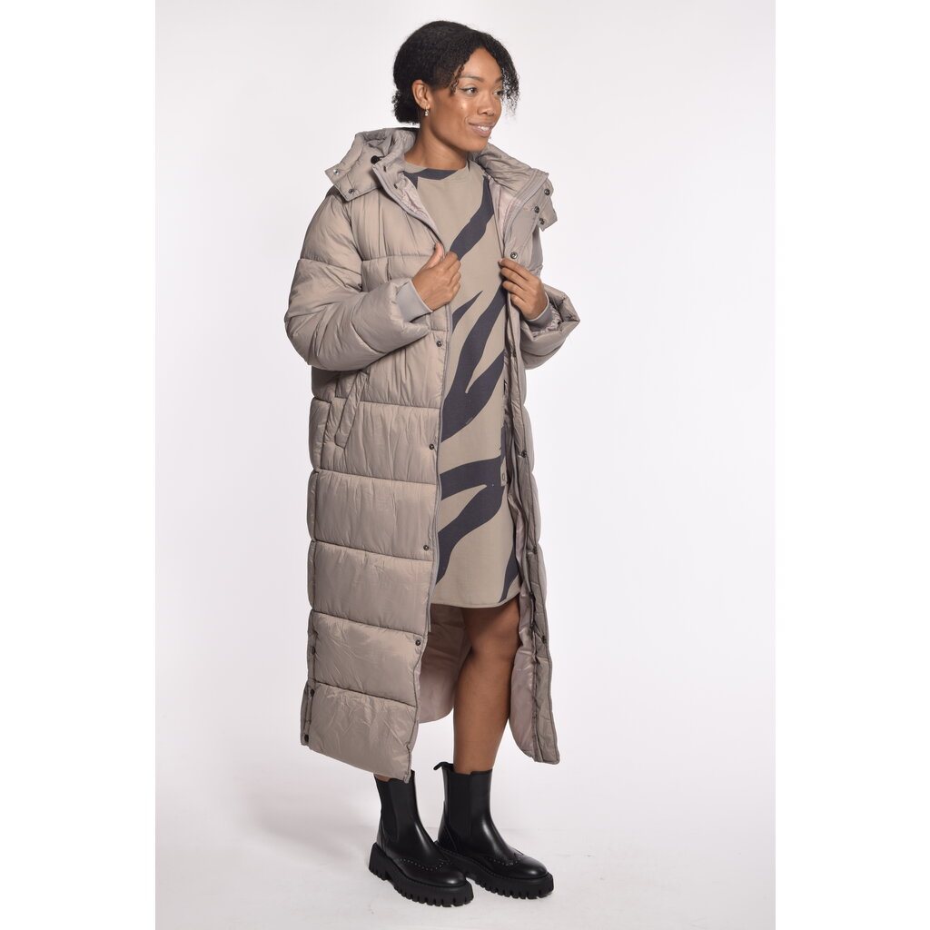 10Days Taupe long puffer jacket
